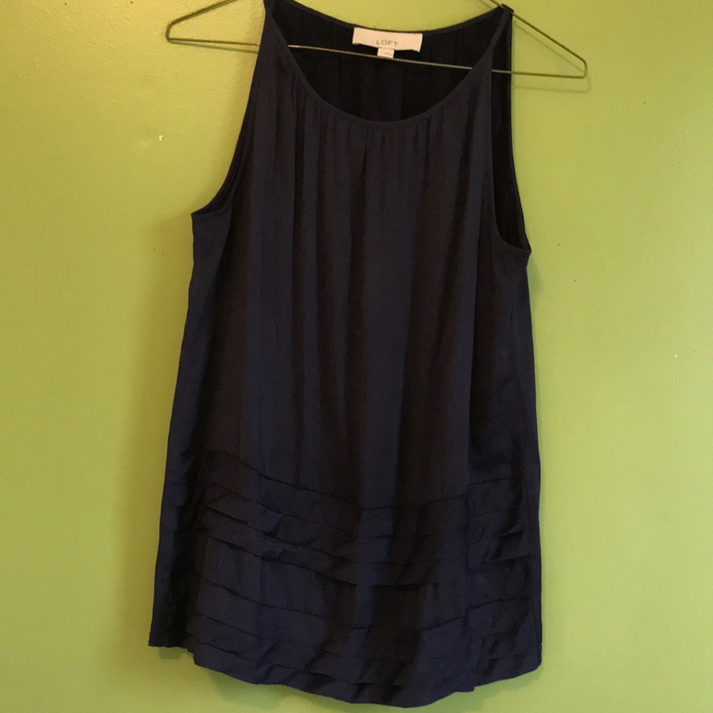 Loft silky navy tank
